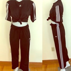 Vintage Adidas 2 Piece Black Classic Set - SMALL